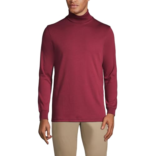 Lands' End Men s Supima Interlock T-Neck Rich Burgundy Regular X-Large