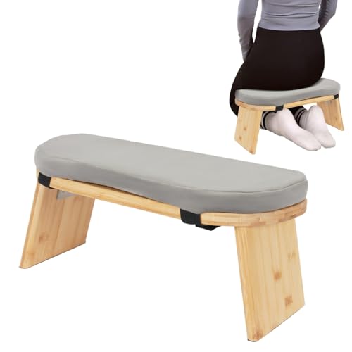 HuKaiL Banco de meditación, banco de yoga, plegable, ergonómico, con asiento acolchado, esterilla de meditación, silla de meditación, silla de yoga, taburete con capacidad de carga de 180 kg y ángulo