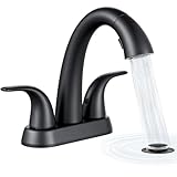 Ultimate Unicorn Matte Black Bathroom Sink Faucet - 4 Inch Centerset Pull Down Vanity Faucets 3 Hole with Pop Up Drain - Two Handle Modern Washbasin Tap Set with Pull Out Sprayer for Rv Restroom