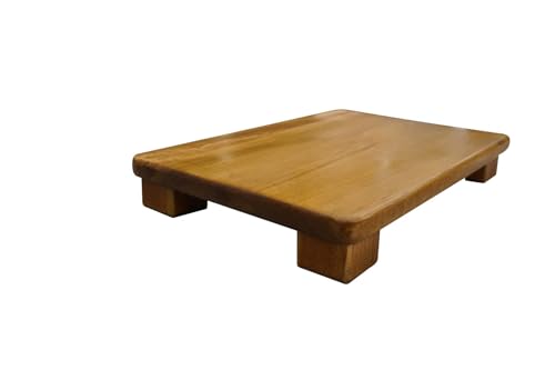 Image of Premium One Step Stool for Kitchen, Stairs, Desk, Table - Solid Wood Foot Stool & Footrest for Bedroom, Kids & Adults. (Style- A, Height- 2 inch)