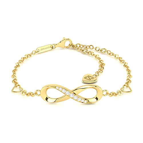 SERASAR Bracelet Infini Pour Femme en Or, Plaqu Or Femme, Gold, Jonc Cadeau Maman, Copine