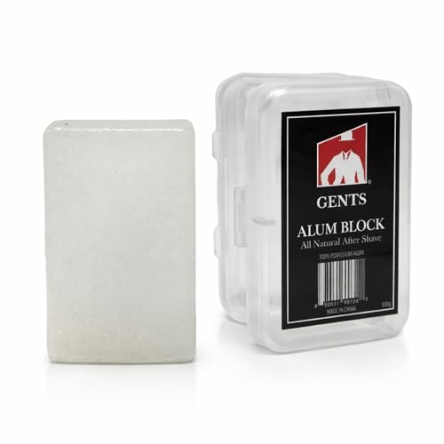 G.B.S 3.5 Ounce Alum Block in Plastic Case | Fragrance-Free Natural Deodorant & Aftershave for Razor Burn Relief | Stops Bleeding, Fights Bumpy Skin, & Prevents Sweat – Travel-Friendly & Long-Lasting