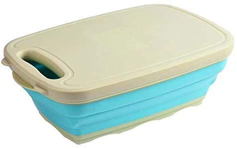 SynSo CuttingBoardForKitche -9-In-1Multifunctional Cutting Boards - Durable Rice Husk - Collapsible Chopping Board - Space Saver - Fruit & Vegetable Slicer Kit - Strainer - Kinfes Set Dishwasher Safe