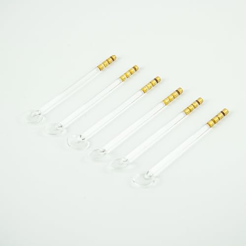Exquisite Teelöffel aus Glas in Gold – 6er Set, Handgefertigt, Latte Macchiato Löffel Set Einzeln Verpackt Mischen Löffel zum Kaffee Teezuckerbar...