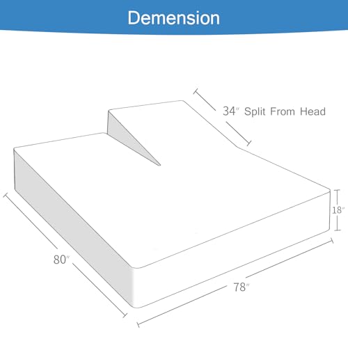 Image of Split Top King Sheets for Adjustable Bed, 34 inch Top Split from Head, Breathable Split Head King Mattress Cover Fitted for Adjustable Bed with Deep Pocket Up to 18 inch, Half Split, 1 Pack Bottom Sheet, Gray