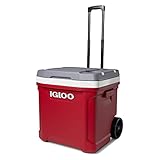 igloo(イグルー) クーラーボックス ハンドル・キャスター付き LATITUDE 60 ROLLER 約57L ラティテュード ローラー アウトドア キャンプ レジャー 釣り レッド 60400