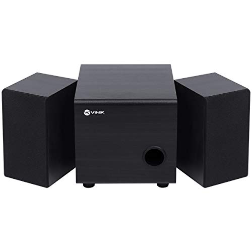 CAIXA DE SOM 2.1 TUNE 16W SUBWOOFER + 2 CAIXAS SATELITE EM MADEIRA - VINIK - CXTU16W - PRETO