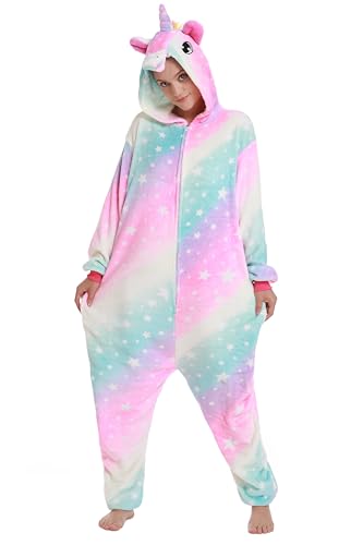 NewPlush Unisex Unicorn Costumes Pyjamas Adult Women Men Animal Cosplay Onesie