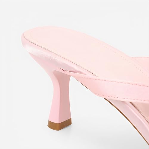 Image of Goolita Women's Suede Sequin Kitten Heels Flip Flops Open Square Toe Strappy Thong Slide Heeled Sandals Comfort Prom Party Mules Heels