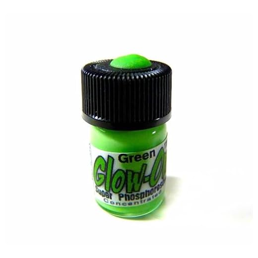 GLOW-ON GREEN COLOR, Super phosphorescent Gun Night Sights Paint. Small 2.3 ml. vial. Green day color/Green Glow. Concentrated super bright long lasting glow.