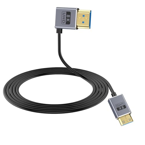 Câble Mini HDMI 2.1 ultra fin Duttek cordon coudé 8K 60Hz pour caméra de cinéma