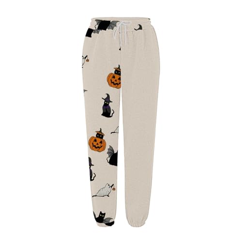 Girls Halloween Sweatpants Ghost Print Drawstring Long Bottom Trousers Kids Baggy Elastic High Waisted Sweat Pants4