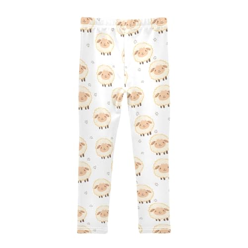 Cute Soft Sheep Pattern Girls Leggings Soft Comfortable Athletic Leggings Dancing Pants for 4-10 Years2