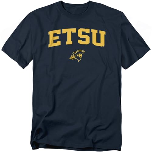 LOGOVISION East Tennessee State University One Color Arched Unisex Adult T Shirt, Navy, X-Large