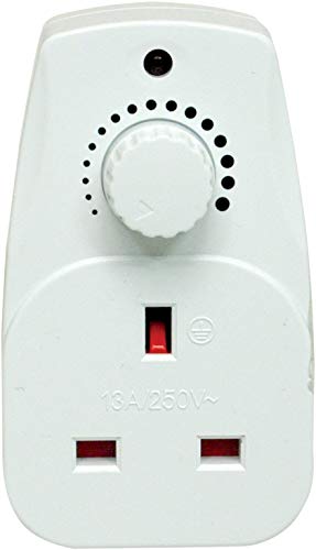 Netagon 13A Plug in Dimmer Adjustable Light Control Switch (White)
