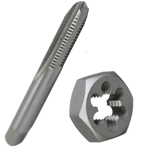 Image of Drill America 1 /4 inch-28 UNF Tap and Die Kit, HSS Plug Tap and Carbon Hex Die, POUT Series