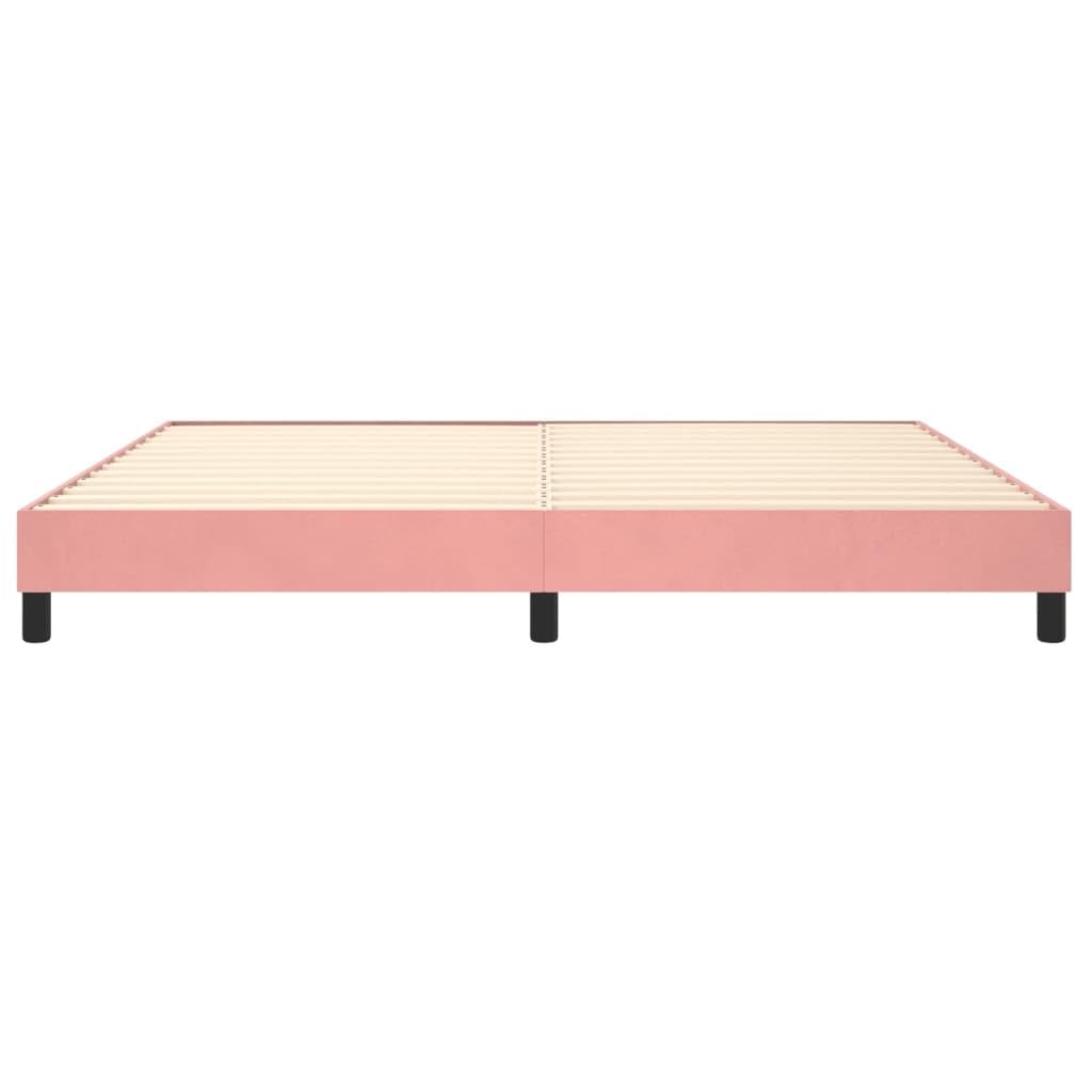 Cama con somier, color rosa, 200 x 200 cm, terciopelo