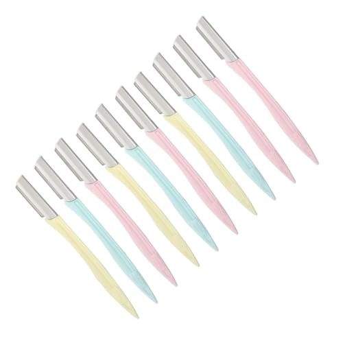 Outanaya 10pcs Eyebrow Razor Kit Portable Trimmer Shaper Makeup Beauty Tools Stainless Steel Travel Size