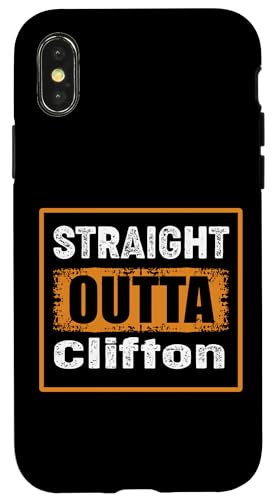 Straight Outta Clifton New Jersey USA ���g�� ���[���A �X�}�z�P�[�X iPhone X/XS �p