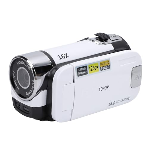 Caméra Vidéo 1080P en ABS Blanc Léger avec Fonction Filigrane Date
