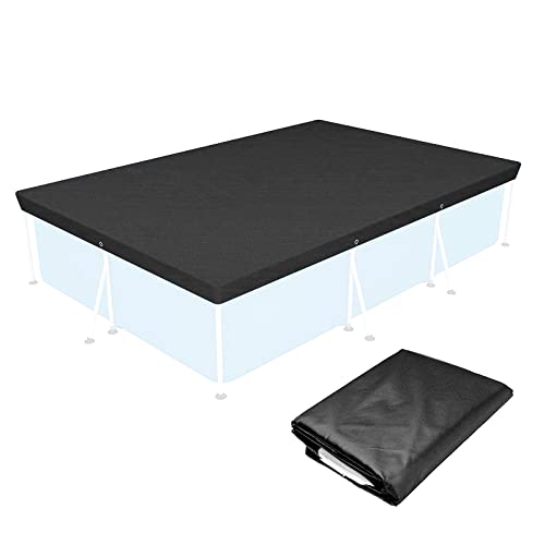 PEESHON Fundas para Piscinas, Cubierta Rectangularde 300 * 201cm, Protección Plegable a Prueba de Agua Y Tierra（Negro）