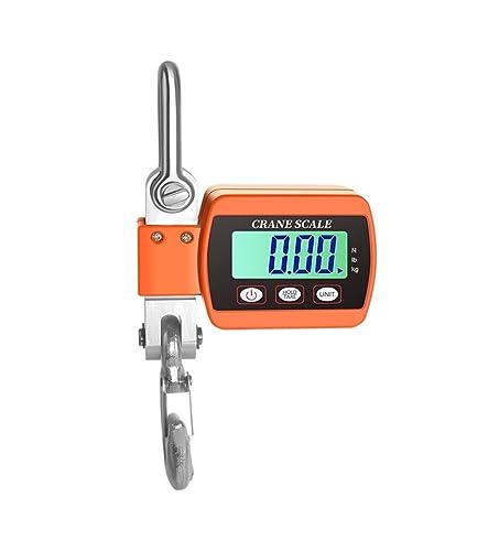 Portable Digital Crane Scale Duty Change Hook Crane Unit Hanging Crane Backlight Digital Portable Industrial Heavy Scale Scale Scale Scales 300kg/500kg (300kg Orange 1)