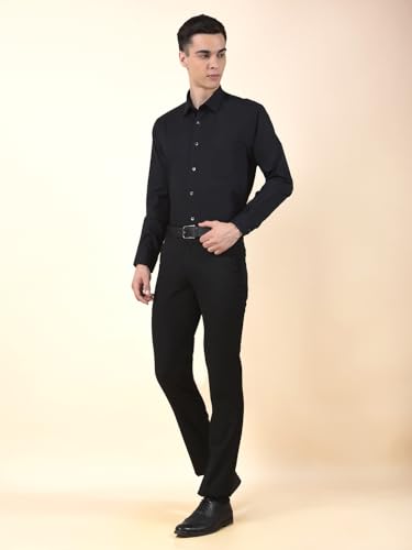 Image of Cantabil Formal Shirt for Men | Breathable & Soft with Color Fastness Regular Cotton Fabric Solid Pattern (P MSHF00364H)