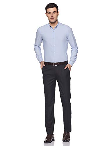 Image of Hang & Wear Men's Slim Formal Trousers (HWT895-1-32 Black 32W x 34L