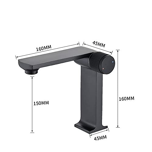 Robinet de lavabo de salle de bain mitigeur cascade noir