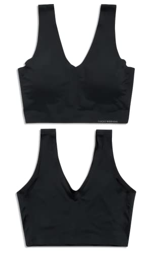 Image of Lucky Brand Women's Seamless Bra - 2 Pack Super Soft Wire-Free Comfort Lounge Bras for Women (Sizes: S-XL)