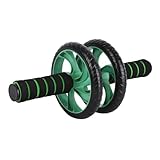 Alipis Rueda Abdominal Doble Ruedas Verde para Ejercicio Casa Equipo Fitness para Perder Peso Aparato para Hacer Abdominales con Mango Antideslizante y Estabilidad Mejorada
