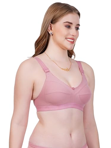 Image of Women Non Padded Bra in B & C Cup - Made of Pure Cotton Full Coverage Non Wired Soft Cup for T-Shirt Saree Dress Sports Garment for Daily Use Everyday