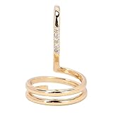 ZAICOLER Anillo de Cobre Galvanizado para Uñas, Anillo de Joyería Chapado, Decorativo para Fiestas, Bodas y Uso Diario, Ideal para Novias (3050 oro)