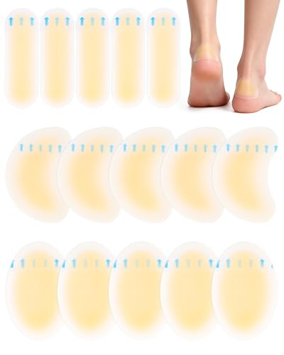 lulir 15 Piezas Tiritas para Ampollas en Los Pies,Apósitos Hidrocoloides de Invisibles,Apósitos para Ampollas para Talones,Dedos y Antepié,Parches Antifricción para Deporte y Caminar
