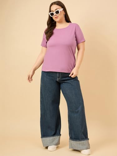 Image of CUPID Women Plus Size Comfortable Cotton Casual T-Shirt, Sleep, Night, Yoga, Daily Gym n Lounge Wear Short Tops for Ladies