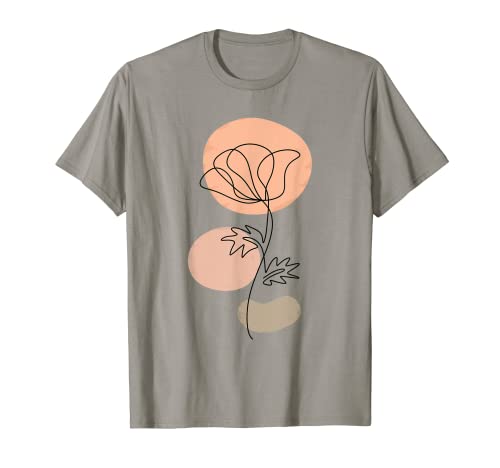 Abstracto minimalista línea arte floral flor Camiseta