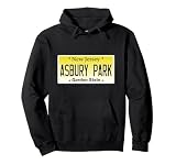 Asbury Park NJ Beach Town New Jersey license plate graphic Pullover Hoodie
