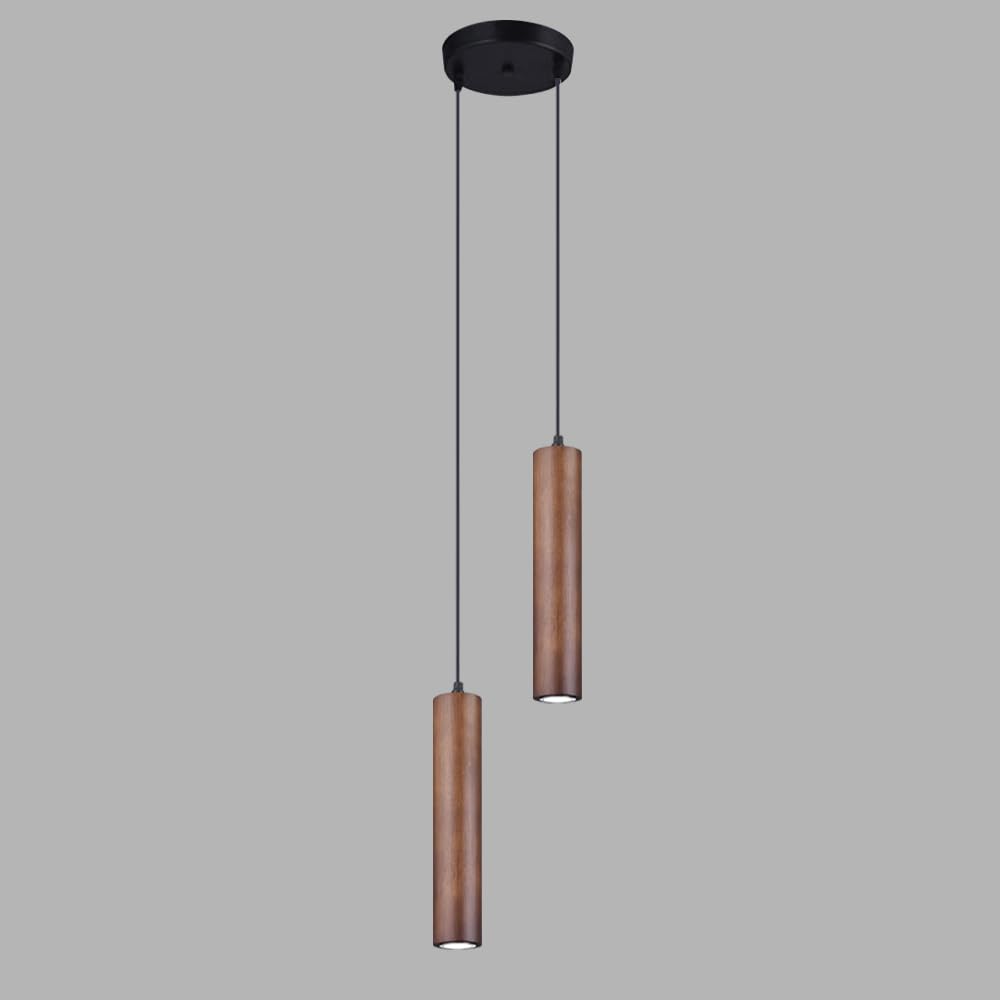 Luminaire pour îlot de cuisine et lustre à LED en bois pour plafond 6000K