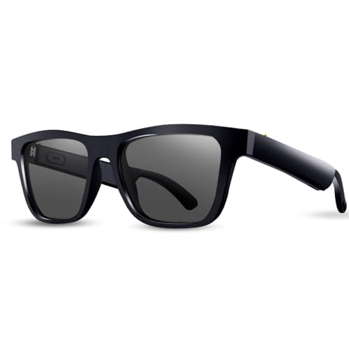 Smart Audio Sunglasses Bluetooth 5.0, IPX4 Magnetic Charging,60H Dual Battery & Voice Control,Flexible Resin Frame,Android,iOS,Windows Compatible