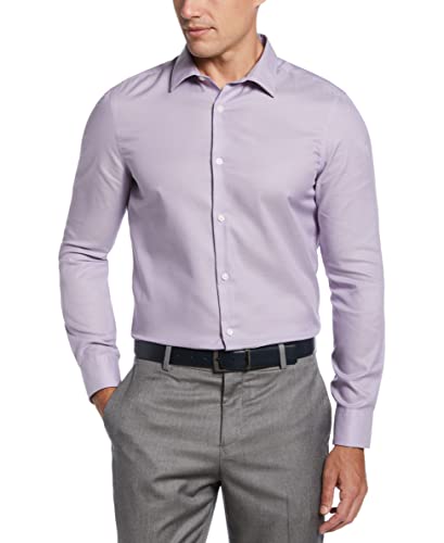 Chemise Perry Ellis lavande fog coupe ajustée pour valoriser la silhouette