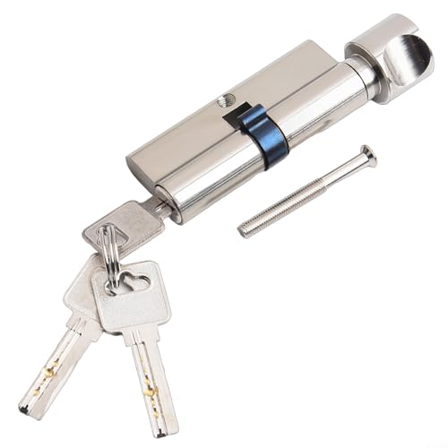 Aluminum Lock Knob Cylinder for Doors with Antitheft Features and 3 Keys (Nickel)