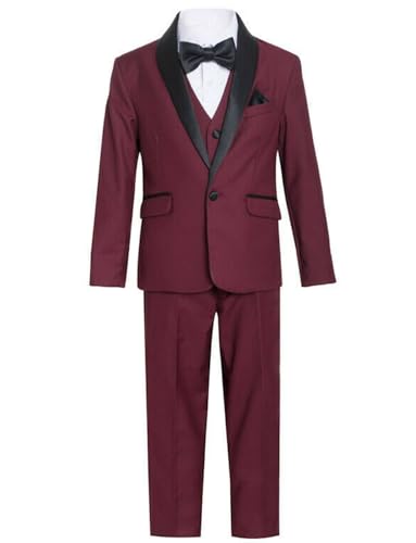 Costume garçon mariage smoking noir 3 pièces veste un bouton gilet pantalon cérémonie