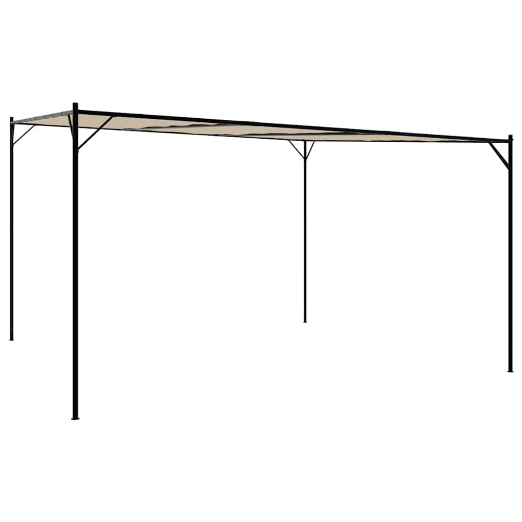 vidaXL Cenador Acero y Tela Beige 4x4 m 180 g/m², toldo, Carpa para Eventos, cenador de Camping, Dosel, Carpa para Fiestas, cenador de jardín
