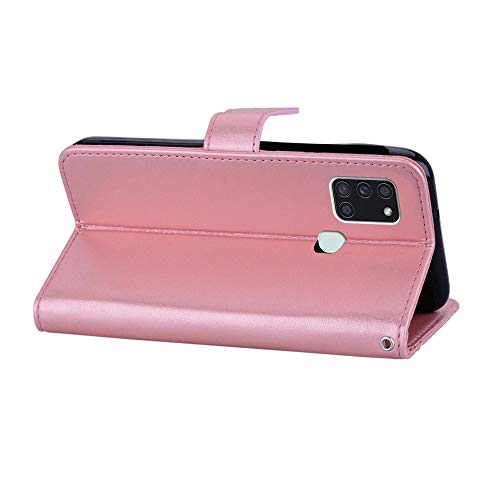 Isadenser Samsung A21S Case Galaxy A21S Case For Women Glitter Bling Diamond Case With Cards Slot Cash Pockets Embossing Pu Leather Flip Wallet Case For Samsung Galaxy A21S, Crystal Owl Pink Yk #TOP4