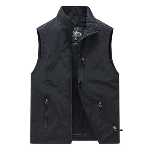 Chaleco ligero de algodón para hombre informal con cuello alto para diario