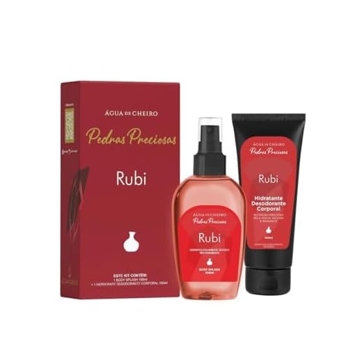 Kit Pedras Preciosas Rubi Água de Cheiro Body Splash + Hidratante