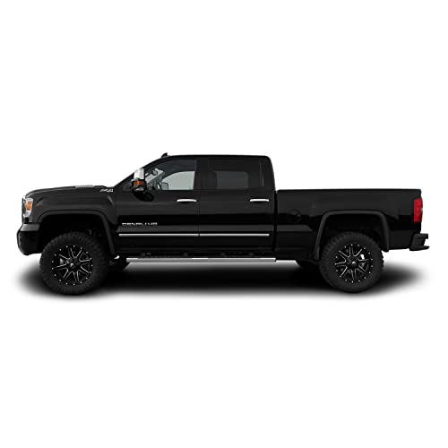 Chrome Delete Blackout Vinyl Overlay for 2014-2019 GMC Sierra 1500 2500 3500 Window Trim (1. Window Trim, Gloss Black)