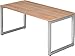 Produktbild Bümö höhenverstellbarer Schreibtisch R-Serie 160x80 cm in Nussbaum, Gestell in Silber - PC Tisch für's Büro manuell höhenverstellbar, Computertisch verstellbar
