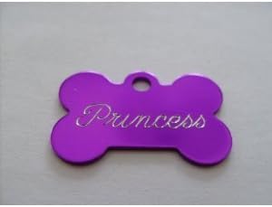 Pet Id Tag/deluxe – Small Purple Bone
