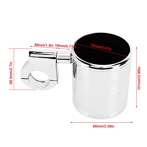 Portavasos universal para manillar de motocicleta cromado miniatura 3